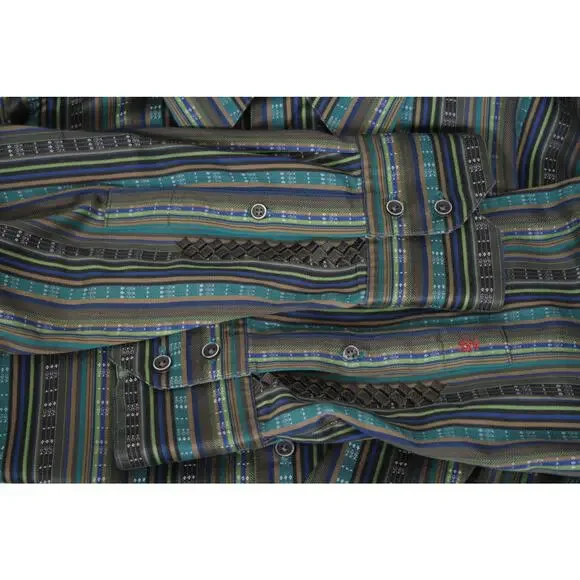 Robert Graham Lot 2 Mens 2XL Flip Cuff Button Up Shirts Geometric Embroidered - Picture 12 of 14
